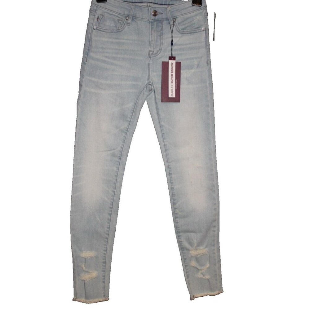 VIGOSS Women's Marley Mid -Rise Super Skinny Light Wash Denim Jeans Size 24 NEW